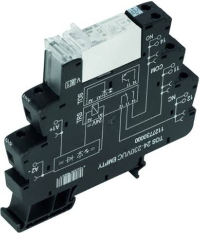 Weidmüller TRS 48VUC 1CO 16A Koppelrelais 48V DC/AC 16A 1 Wechsler Schwarz 10 Stück - Bild 1