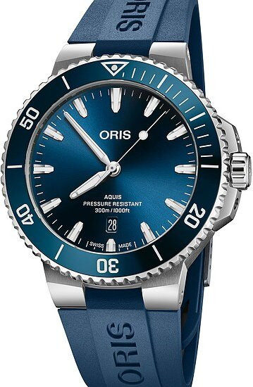 Oris Aquis Date Armbanduhr, Automatik, Edelstahl, Blau, 43,5 mm, Herren - Bild 1