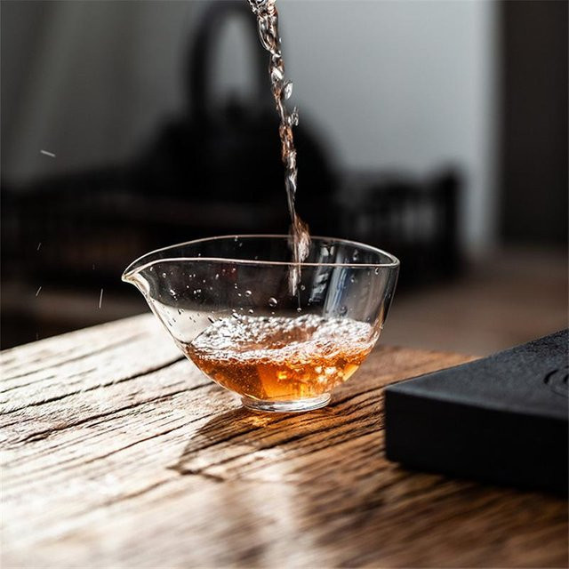 Hitzebeständige Teetasse aus Glas im japanischen Stil, Fair Cup für Kung Fu Tee, Schwarz, 200 ml - Bild 1