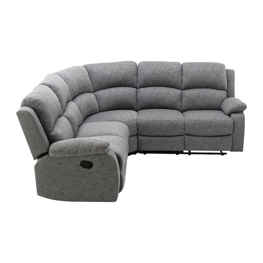 Vente-unique Relaxsofa Rieti in Grau mit L-Form und Stoffbezug, Breite: 229 cm - Bild 2