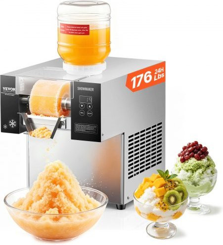 VEVOR Kommerzielle Schneeflocken-Eismaschine mit Digitalanzeige, Silber, Edelstahl und Kunststoff, 80 kg/24h Kapazität - Bild 1