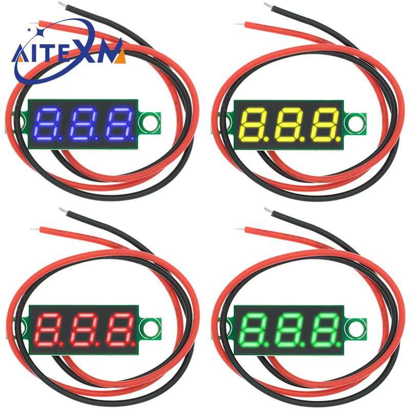 AITEXM ROBOT Mini Digital Voltmeter Spannungsprüfer mit 0,28 Zoll LED-Bildschirm für 2,5 V-40 V in Rot, Blau, Gelb oder Grün - Bild 2