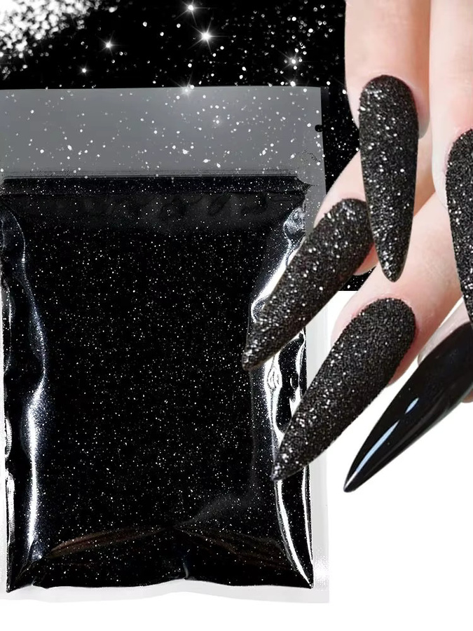 MAFANAILS Nagelglitzer, 10 g, schwarz, weiß, holografisch, glänzend - Bild 4