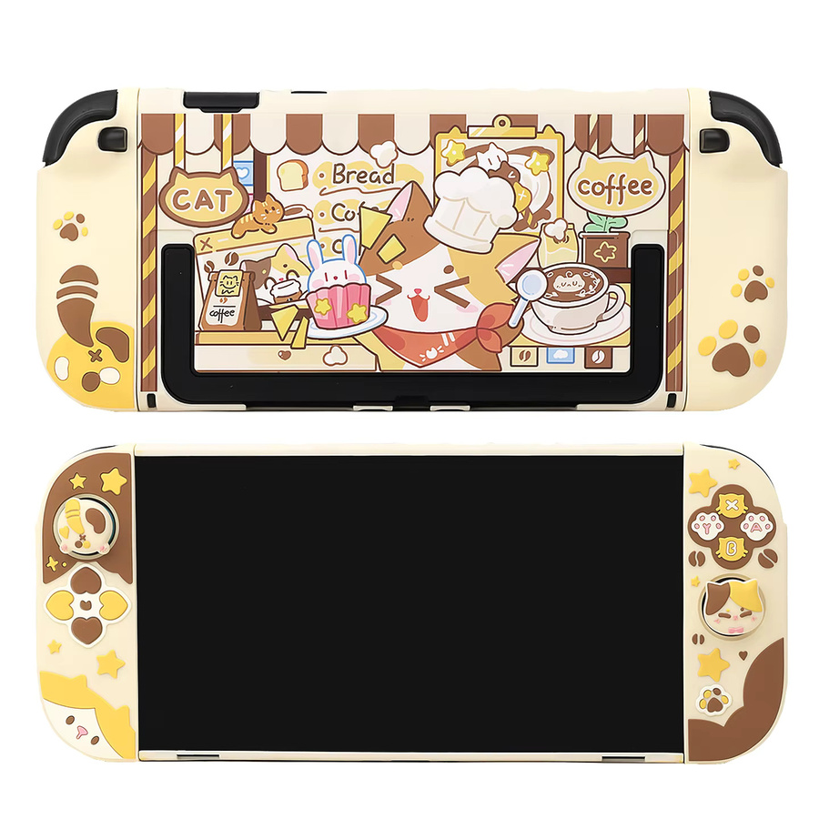 LISM Calico Cat Schutzhülle kompatibel mit Nintendo Switch 2 NS2 (2025) in Multicolour mit Hartschale, Silikon-Griffabdeckungen und Daumengriffkappen - Bild 3