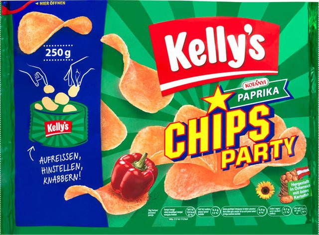 Kelly's Chips-Party Paprika 250 g - Bild 1