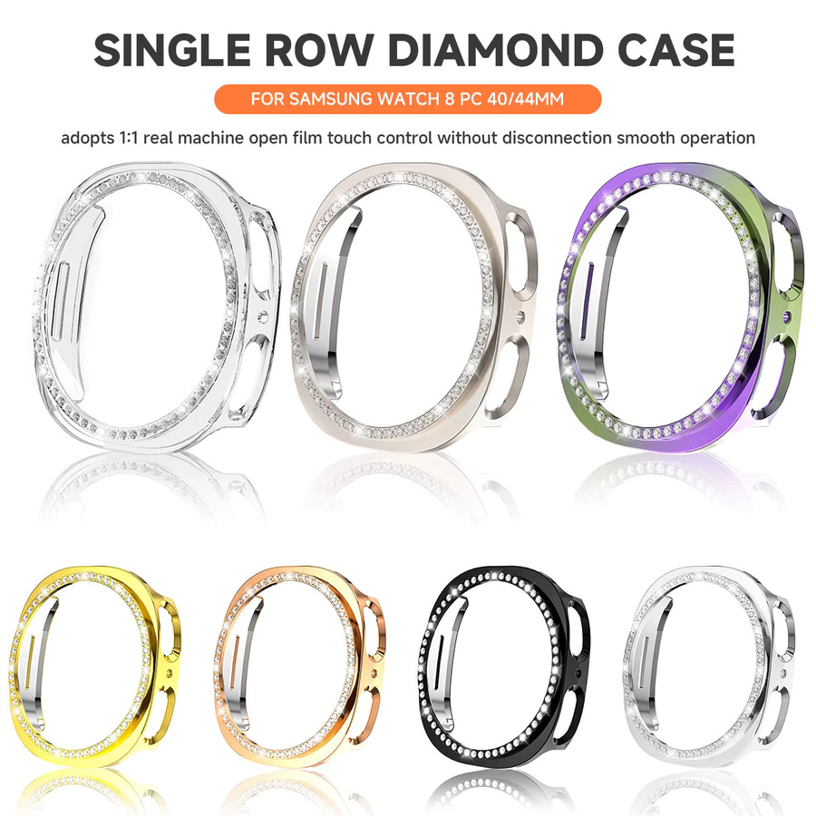 OAKCHARM Glitzernde Hohlhülle für Samsung Galaxy Watch 8 40mm und 44mm Diamant PC Hartschale Schutzcover - Bild 2