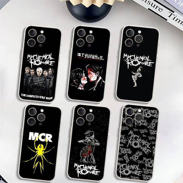 A-My-Chemical-Romance MCR-S Handyhülle für Apple iPhone 11 bis 17 Pro Max Mini, transparente Stoßfänger-Hülle - Bild 1