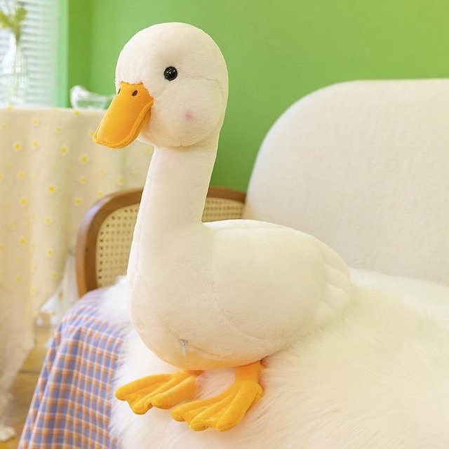 Entenplüschtier, Stoffpuppe, weiß, 50cm - Bild 1