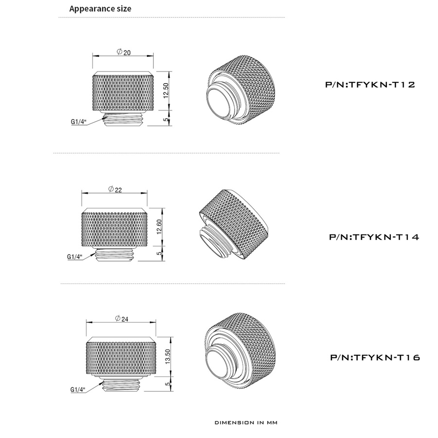 Barrow 12-teiliges Hartrohr-Fitting-Set für Computer-Wasserkühlung mit G1/4-Zoll-Gewinde und Anti-Off-Adapter in Schwarz und Silber - Bild 2