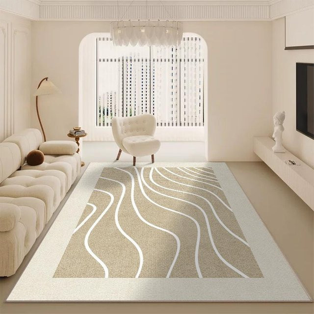 Karpetti Wohnzimmerteppich minimalistisch und geometrisch in Beige, B/T: 200 x 300 cm - Bild 1