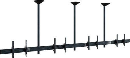 HAGOR CPS Menuboard D4L Deckenhalterung für 4 Displays Side-by-Side, Schwarz, VESA 200 x 200 mm, für 46-65 Zoll LCD-Bildschirme - Bild 1