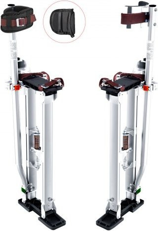 VEVOR Arbeitsstelzen aus Aluminium höhenverstellbar 61 cm bis 102 cm mit Kniepolstern in Silber - Bild 1