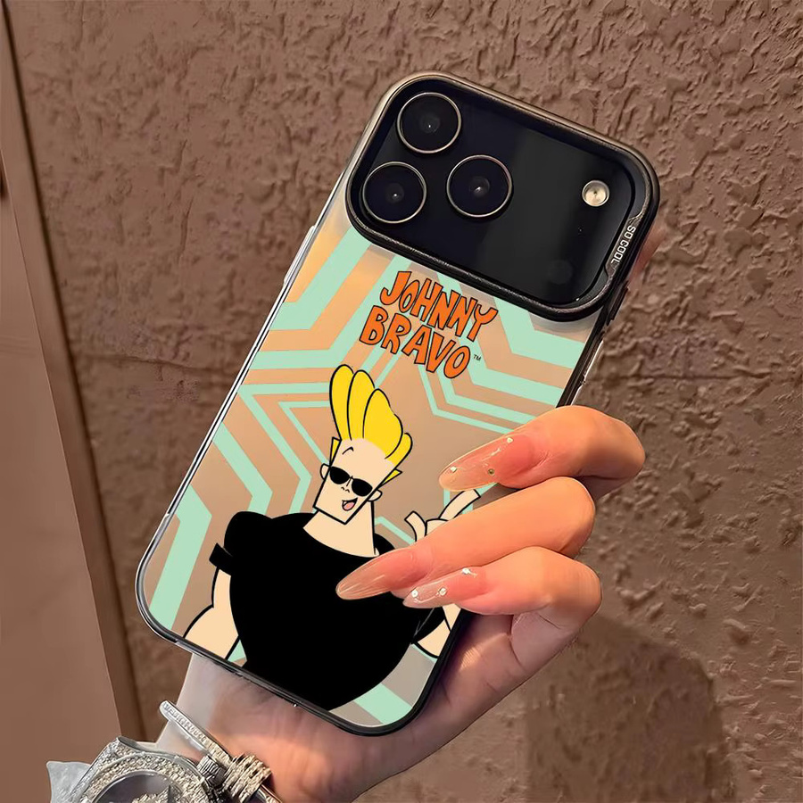 Handyhülle im Anime Johnny Bravo Design mit Matt Laser Metallic Aurora Effekt für iPhone 17 16 15 14 13 12 11 Pro Max Air, Mehrfarbig - Bild 2