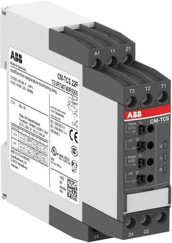 ABB Überwachungsrelais CM-TCS.22P mit 2 Wechselkontakten, 24 V DC/AC, Weiß - Bild 1