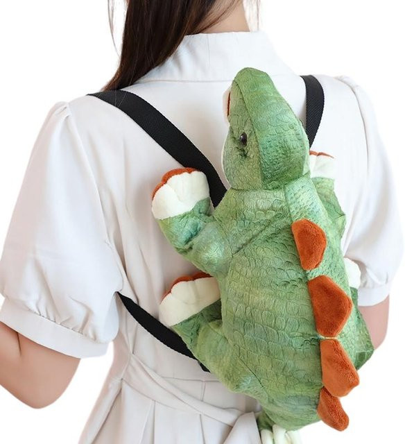 Yiran Health & Beauty Dinosaurier Plüsch Rucksack, Stofftier, Grün - Bild 1