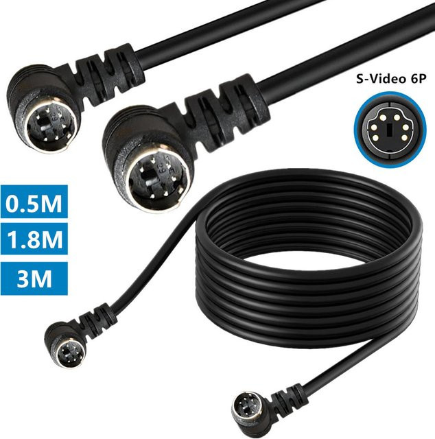 MACDOT Mini DIN 6-Pin Adapterkabel PS/2 Datenkabel Stecker auf Stecker und Buchse in Schwarz - Bild 1
