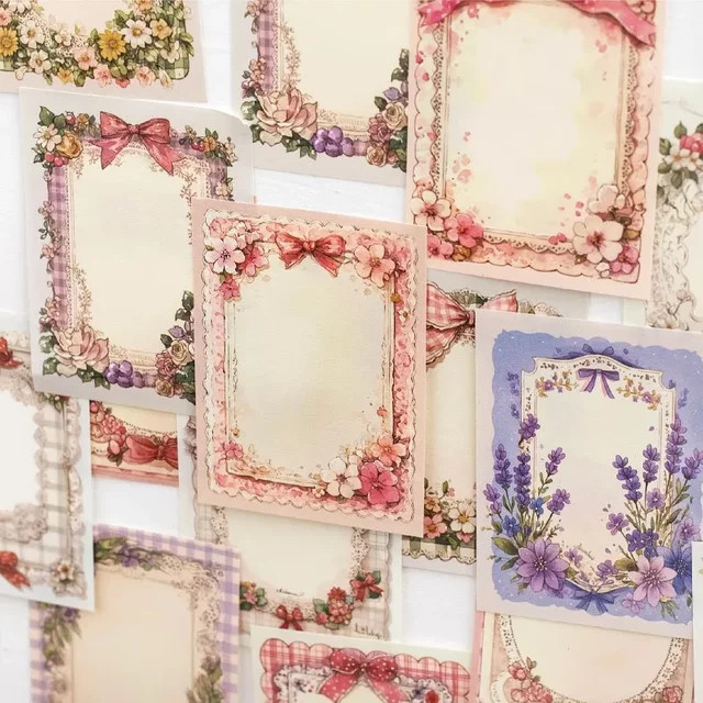 50-teiliges Vintage Notizbuch Set Frühlingsserie in Multicolour aus dekorativem Papier - Bild 1