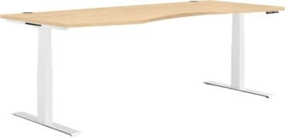 Schäfer Shop Genius Schreibtisch MODENA FLEX, elektrisch höhenverstellbar, Freiform, Ansatz links, Breite: 180 cm, Farbe: Ahorn/weiß - Bild 1