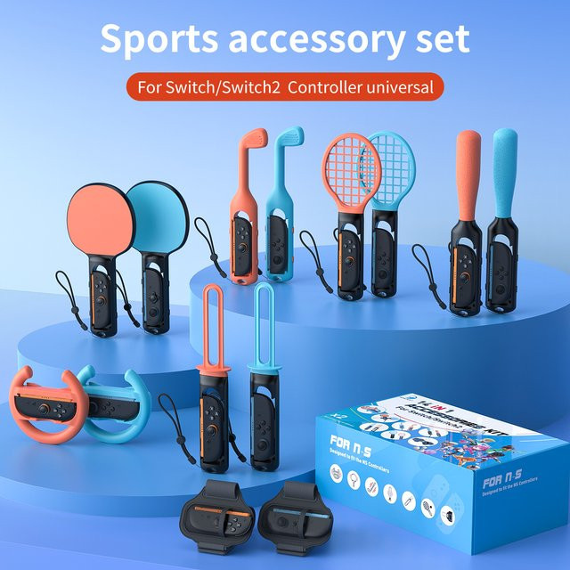 HONCAM Switch2 Sports Kit 14-in-1 Family Party Bundle Pack für Nintendo Switch, Multicolour - Bild 1