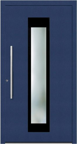 KNOCK Aluminium-Haustür Marte in Stahlblau mit Glaseinsatz, modern, B/T/H: 90 x 110 x 210 cm - Bild 1