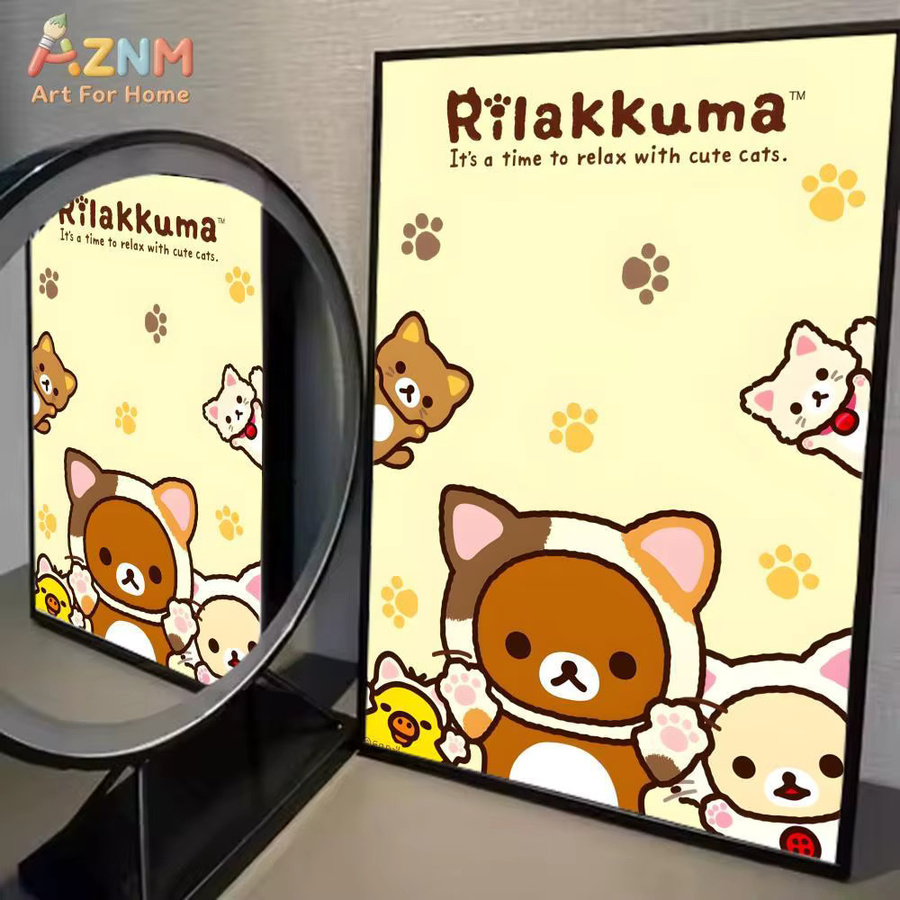 Kayou Rilakkuma Klassiker Poster Selbstklebender Wandaufkleber aus wasserfestem Papier in Mehrfarbig - Bild 4
