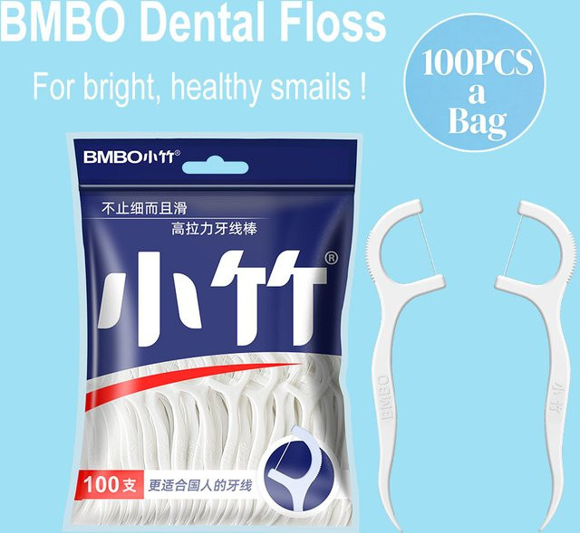 BMBO Zahnseide-Zahnstocher, Unisex, 100/200 Stück - Bild 1