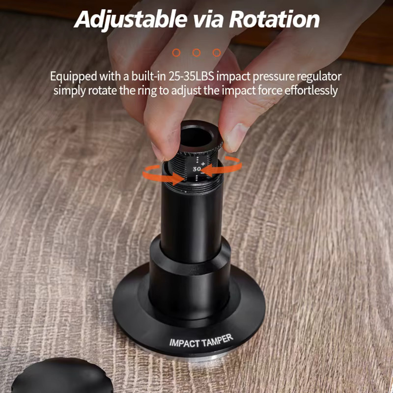 OANKR Verstellbarer Espresso-Tamper mit konstantem Druck und kalibrierter Feder, Schwarz, Edelstahl, Durchmesser: 51 mm, 53 mm oder 58,35 mm - Bild 2