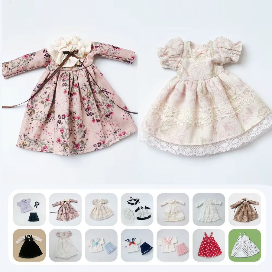 Azones Puppenzubehör, Vintage Kleid Hemd Faltenrock Uniform Set - Bild 1