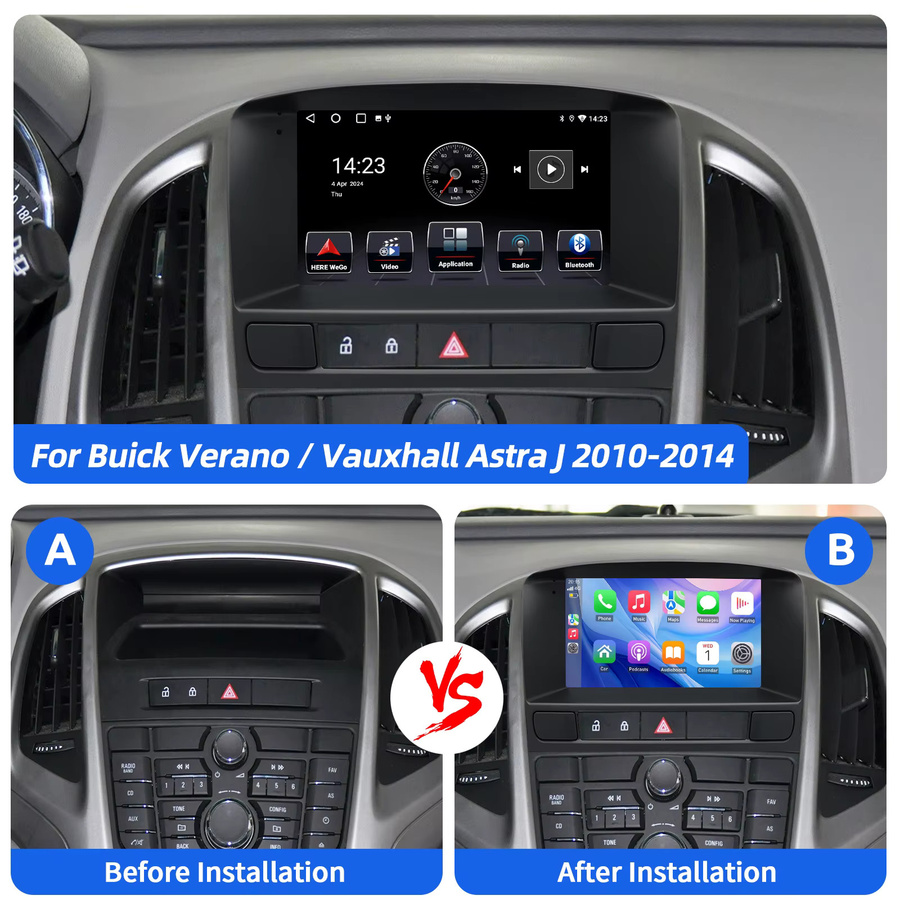 ESSGOO Android 15 Autoradio für Opel Astra J 2010-2014 mit 7 Zoll Touchscreen, 64G Speicher, kabellosem CarPlay, Android Auto, GPS und Bluetooth in Schwarz - Bild 4