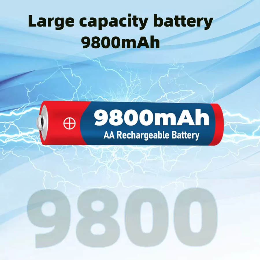 SCRCEO AA Akku 1,5 V mit 9800 mAh wiederaufladbar für LED-Leuchten, Spielzeug und Kameras - Bild 3