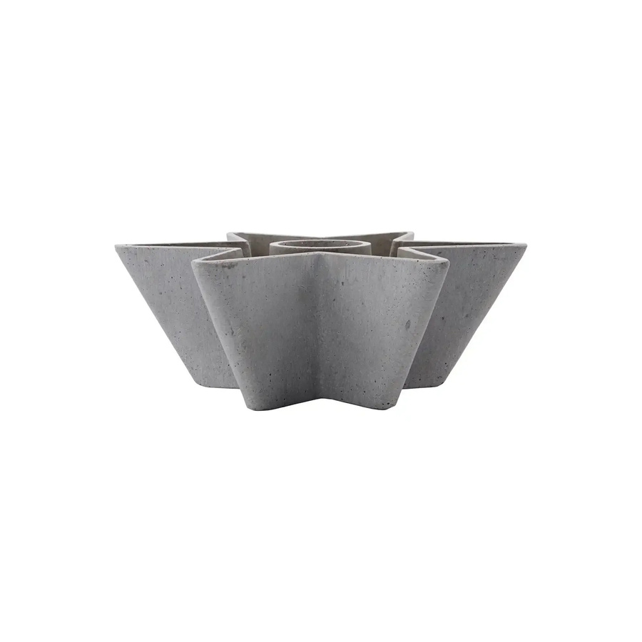 House Doctor Kerzenhalter Mold Star in Grau, sternförmig aus Polystone für Stumpenkerzen, Höhe: 30 cm - Bild 1