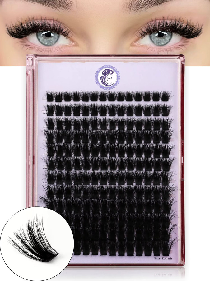 GROINNEYA Wimperncluster, 3D Faux-Nerzwimpern, Volumenwimpern - Bild 7