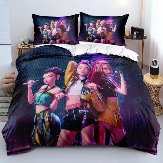 Lodestar KPop D-Demon Hunters Bettwäscheset Halloween-Design, Mehrfarbig, B/H: 140 x 210 cm - Bild 1