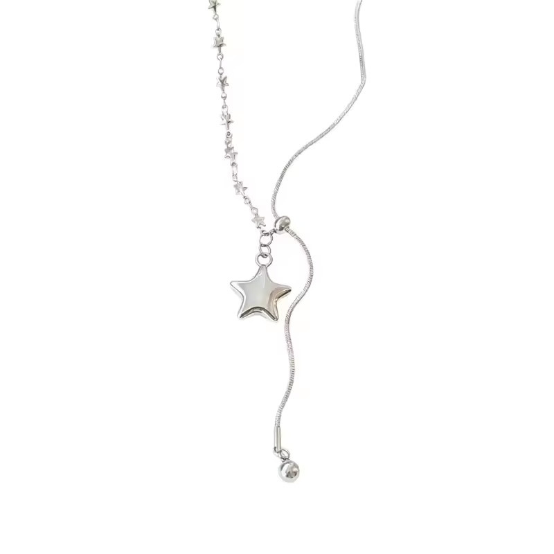 imixlot Halskette mit Stern Anhänger, Silber, Unisex - Bild 5