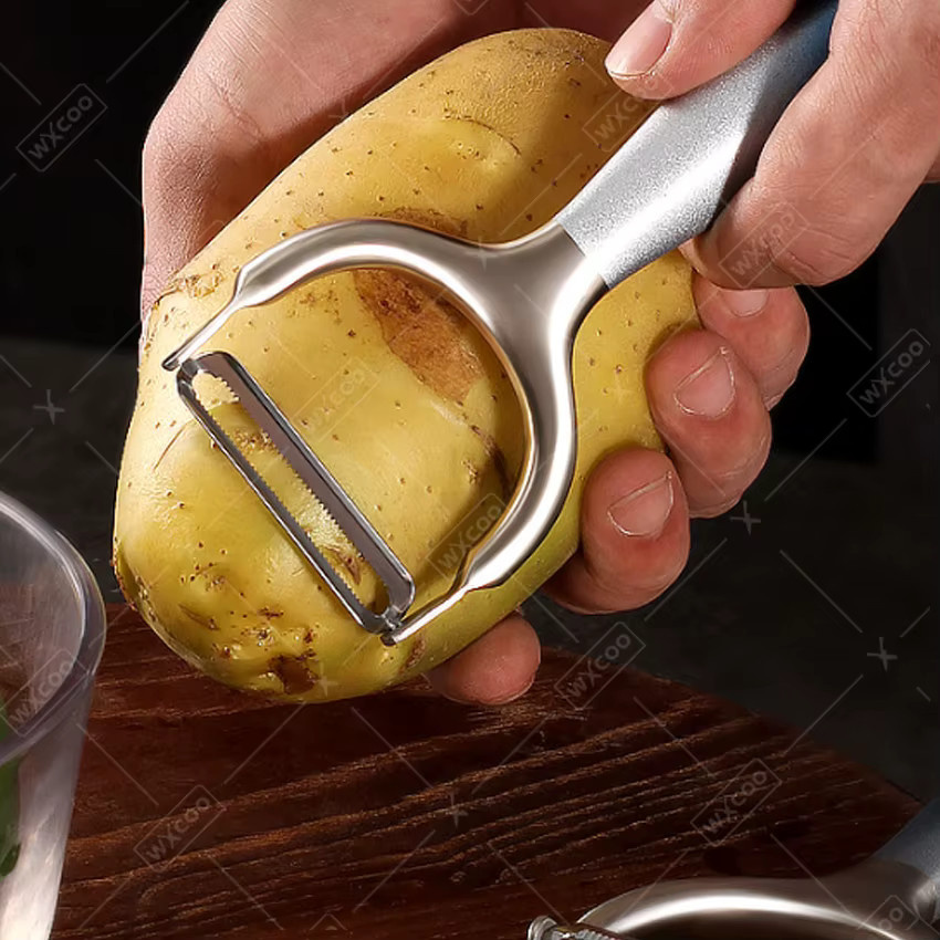 WXCOO Küchenmesser-Set aus Edelstahl in Silber mit Obstschäler und Fischfiletiermesser - Bild 2