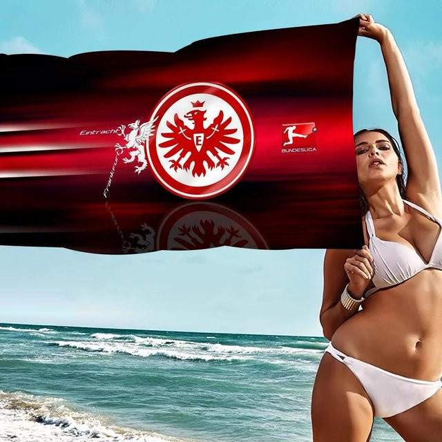 Eintracht Frankfurt Mikrofaser Strandtuch von JINGYUE Pet, rot, B/B: 70 x 150 cm - Bild 1