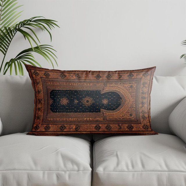 JMG Clothing Rechteckiger Kissenbezug mit gotischem Muster in Braun, B/H: 70 x 50 cm - Bild 1