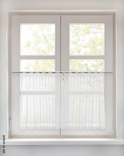POCOline Scheibengardine Penzing weiß transparent B/L: 200 x 60 cm - Bild 1