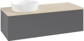 V&B Waschtischunterschrank Antao ohne Frontstruktur in Anthrazit lackiert, B/T/H: 120 x 50 x 50 cm - Bild 1