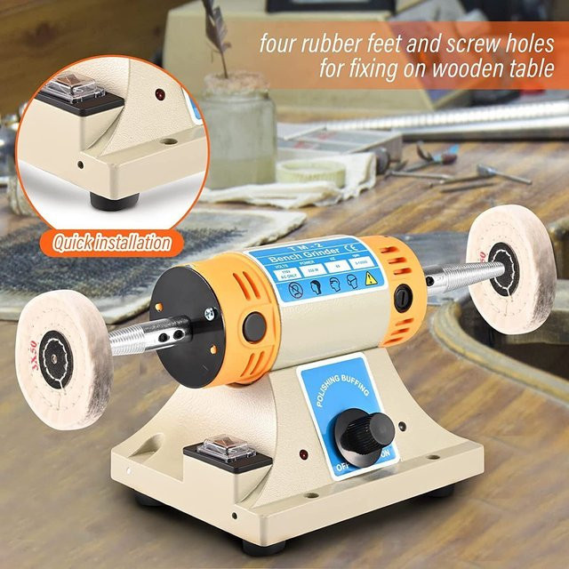 CNCEST Mini Tischschleifer und Poliermaschine mit 200 W für Schmuck und Edelsteine - Bild 1