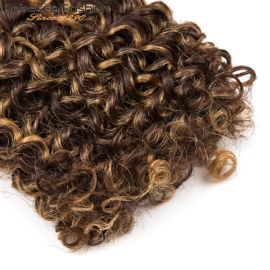Rebecca Youth Kinky Curl Echthaar-Bündel, 6 Zoll, 5 Stück, P4/27 Highlight - Bild 4