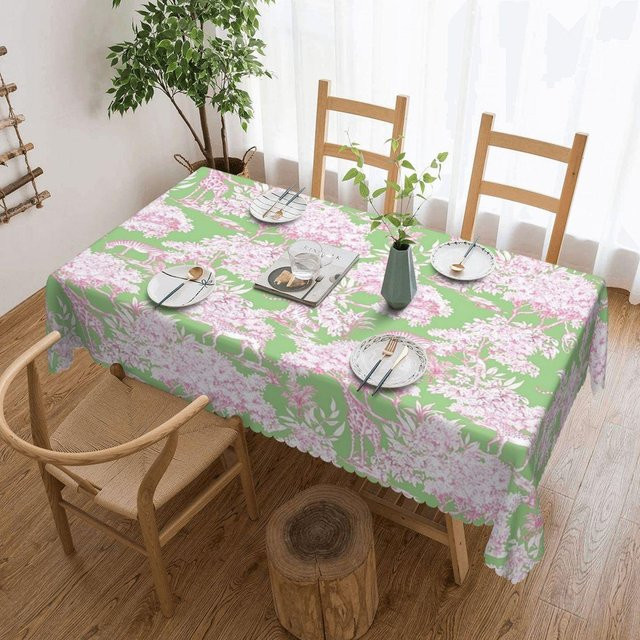 Personalisierte Toile De Jouy Nummer 2 Tischdecke von JINGYUE Pet, rechteckig, grau, B/T: 137 x 183 cm, wasserabweisend und ölbeständig - Bild 1