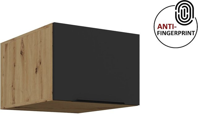 Küchen Aufsatzschrank ARIA Schwarz Matt Wandmontage Anti Fingerprint Breite: 50 cm - Bild 1