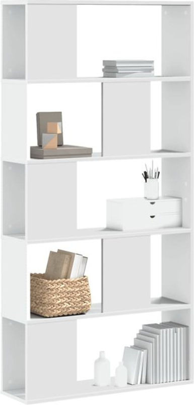 Bücherregal vidaxl aus Holzwerkstoff, Weiß, B/T/H: 80,5 x 23,5 x 162,5 cm - Bild 1