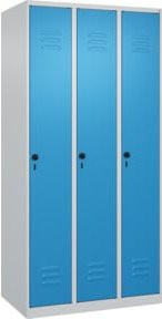C+P Spind Classic PLUS Spind mit 3 Abteilen, Sicherheits-Drehriegel und 3 Garderobenhaken, H x B x T: 185 x 90 x 50 cm - Bild 1