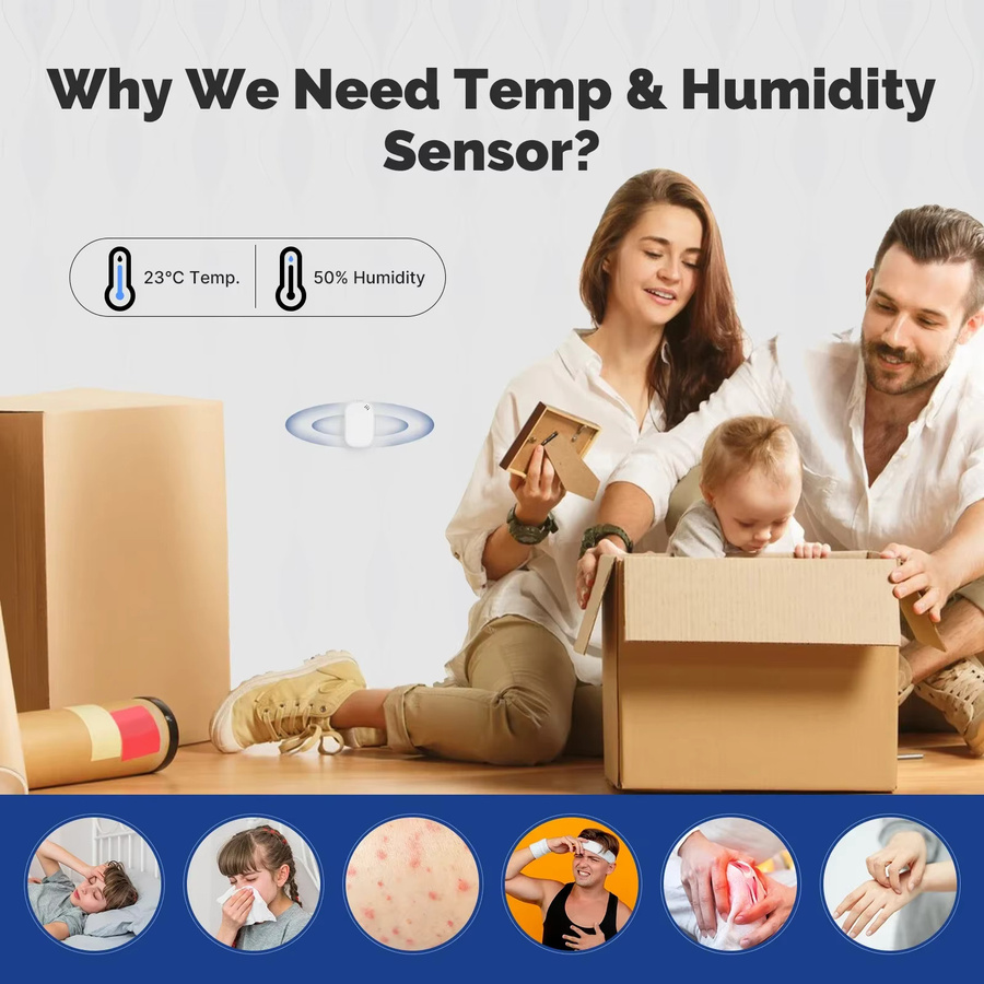 MOES Tuya Zigbee Smart Temperatur und Feuchtigkeit Sensor Weiß mit App-Steuerung und Alexa sowie Google Home Kompatibilität - Bild 3