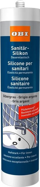 OBI Sanitär-Silikon Silbergrau, schimmelresistent, 310 ml - Bild 1