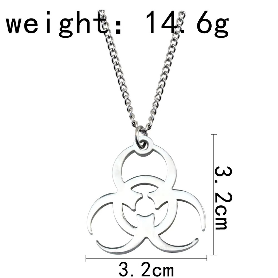 YiYuYiHua Anhänger-Halskette, Edelstahl, Silber, Unisex - Bild 5