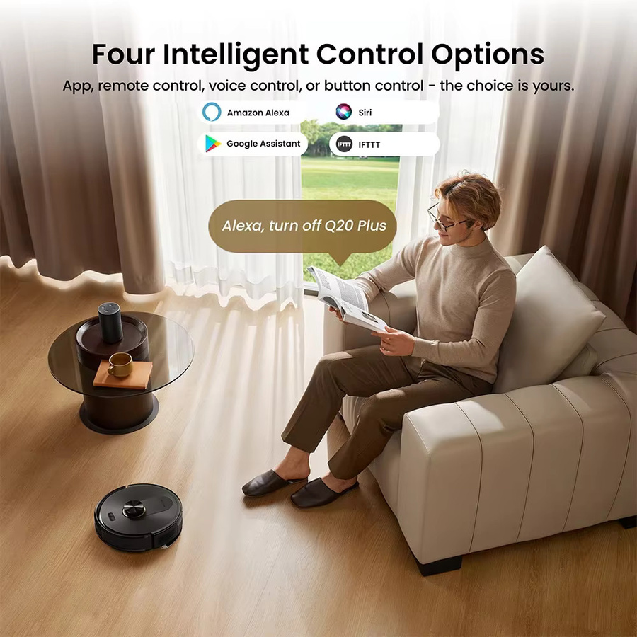 Proscenic Q20 Plus Roboter-Staubsauger mit Wischfunktion und Selbstentleerungsstation, 10000Pa Saugkraft, Schwarz, ideal für Teppiche und Haustiere mit Laser-Navigation - Bild 6