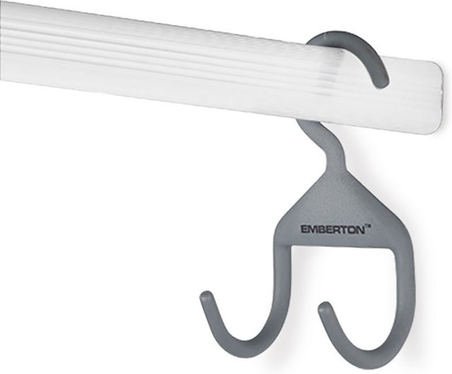 Emberton Universeller Bügelhalter Sandhurst, dunkelgrau, 10er Pack, L: 6,2 cm, B: 6,5 cm, H: 12,6 cm - Bild 1